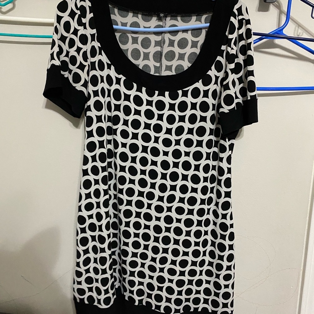 Tiana B. Black and White Circle Pattern Dress